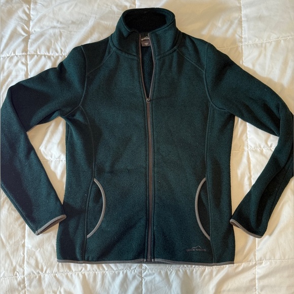Eddie Bauer Forest Green Fleece Jacket - Picture 1 of 5